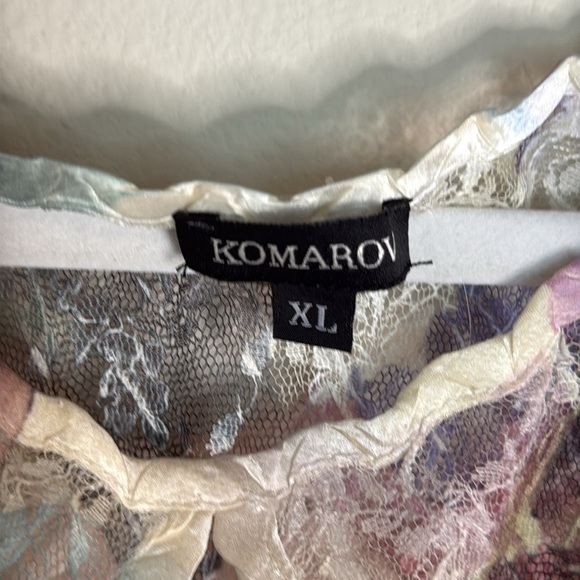 Komarov Floral Cap Sleeve Midi Dress Size XL - Picture 2 of 7